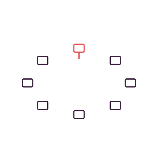 Circular diagram of speakers for an AI speaking coach.