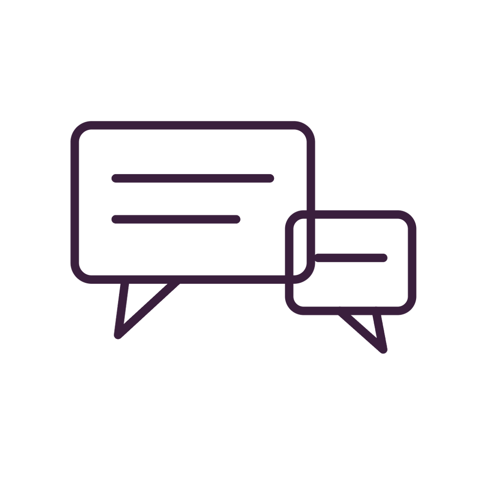 Icon of speech bubbles for a speaking coach session