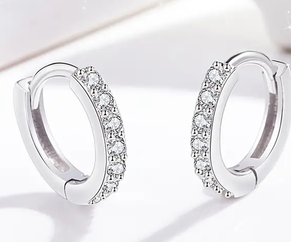 Sterling Silver Cubic Zirconia Eternal Radiance Hoop Earrings