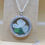 Thumbnail: Rhodium Plated Cubic Zirconia Sea Glass Memory Locket