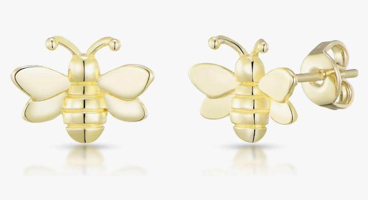  Gold Plated Bumble Bee Earrings