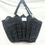 Thumbnail: Black Beaded Pleated Bag Handmade By ClawaBear Front View