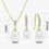 Thumbnail: Gold Plated Pearl Drop Cubic Zirconia Bridal Wedding Jewellery Set