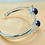 Thumbnail: Silver Plated Kyanite Gemstone Cuff Bangle