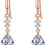 Thumbnail: Rose Gold Teardrop Cubic Zirconia Dangle Earrings By ClawaBear