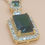Thumbnail:  18K Gold Plated Emerald Sea Glass & Cubic Zirconia Necklace
