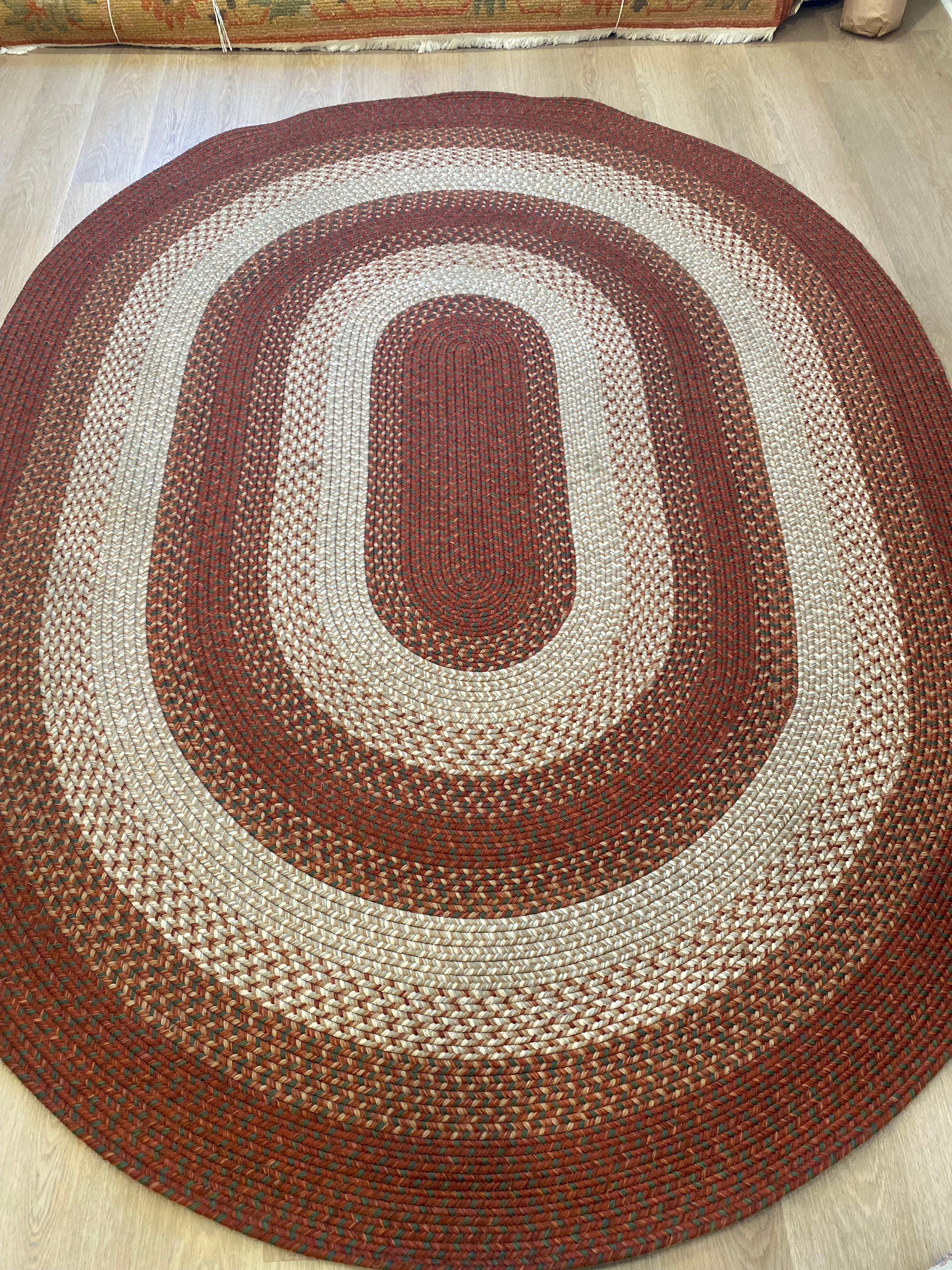 Wool Braided Rug, size 7'6"x9'7" Oval