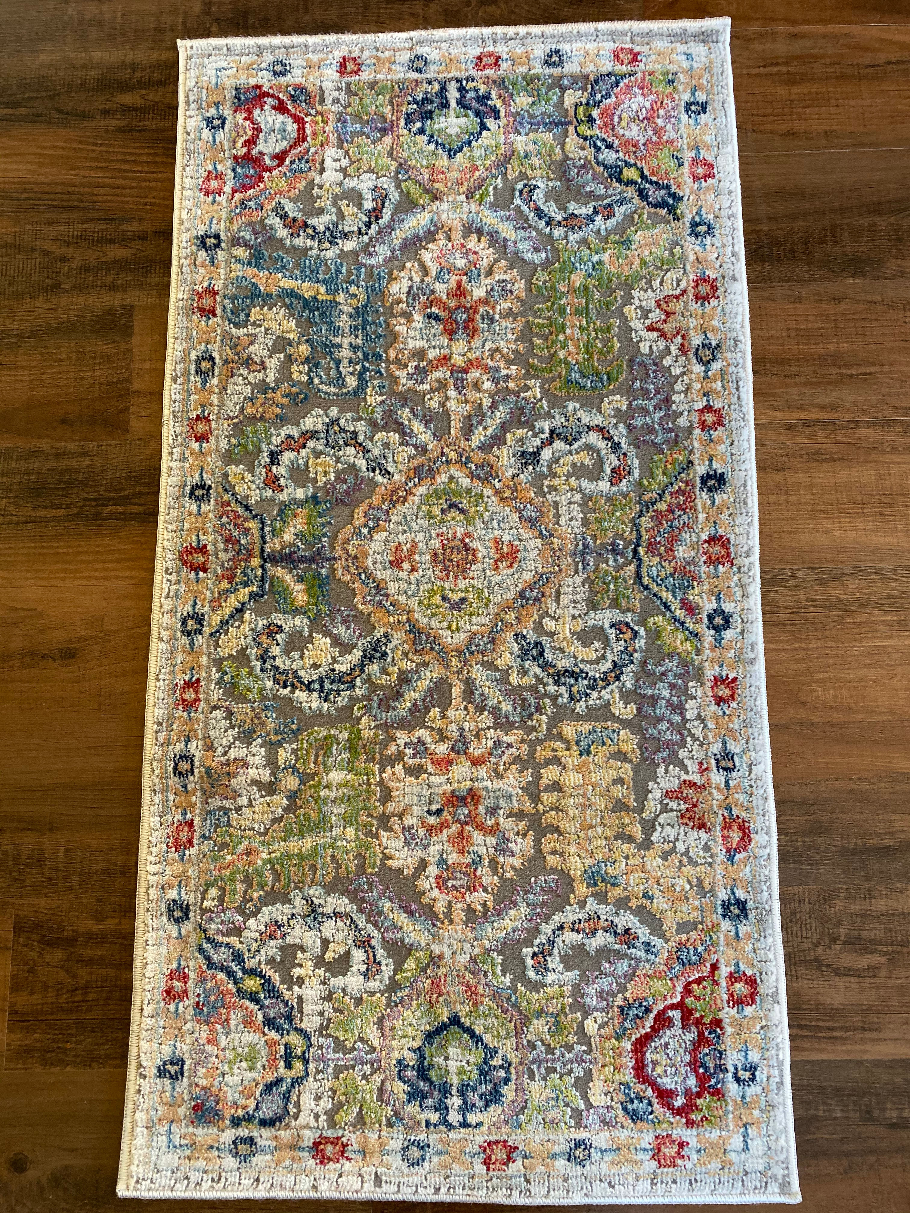 Ankara Global Collection, Style ANR12-Grey/Multi, size 2'x4'