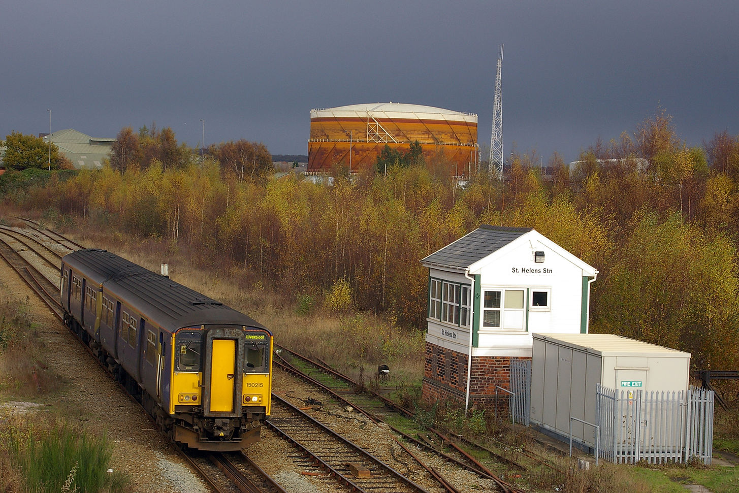 A train coming in to the station at St. 