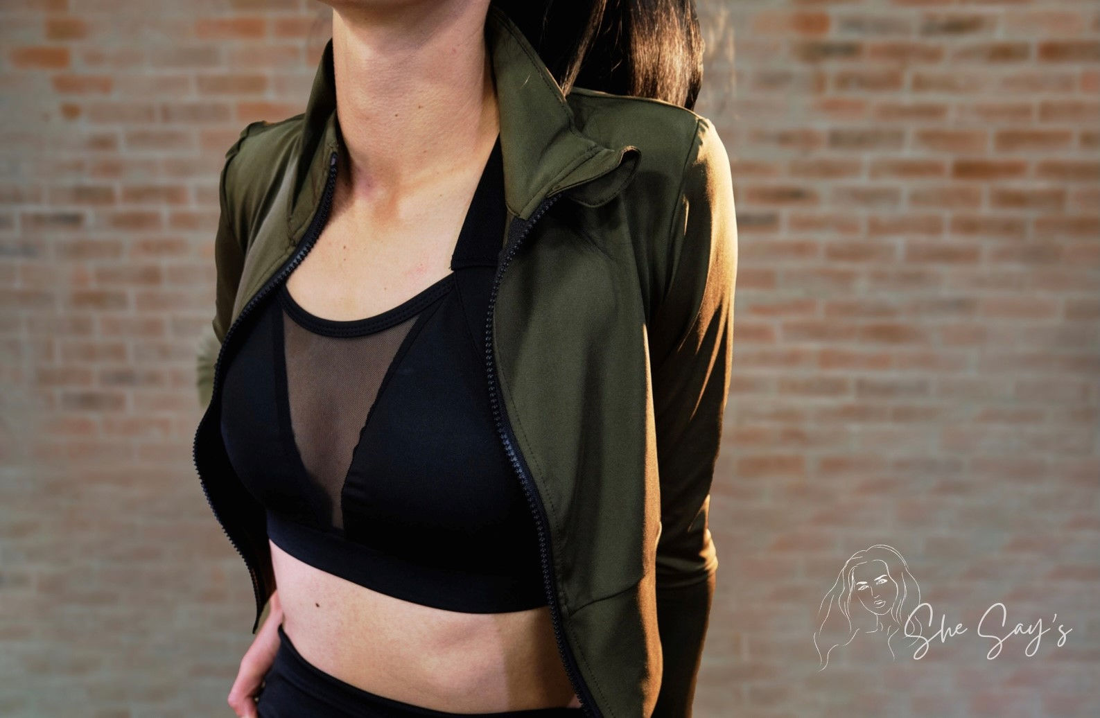 Black Sports Bra Mesh Criss Cross
