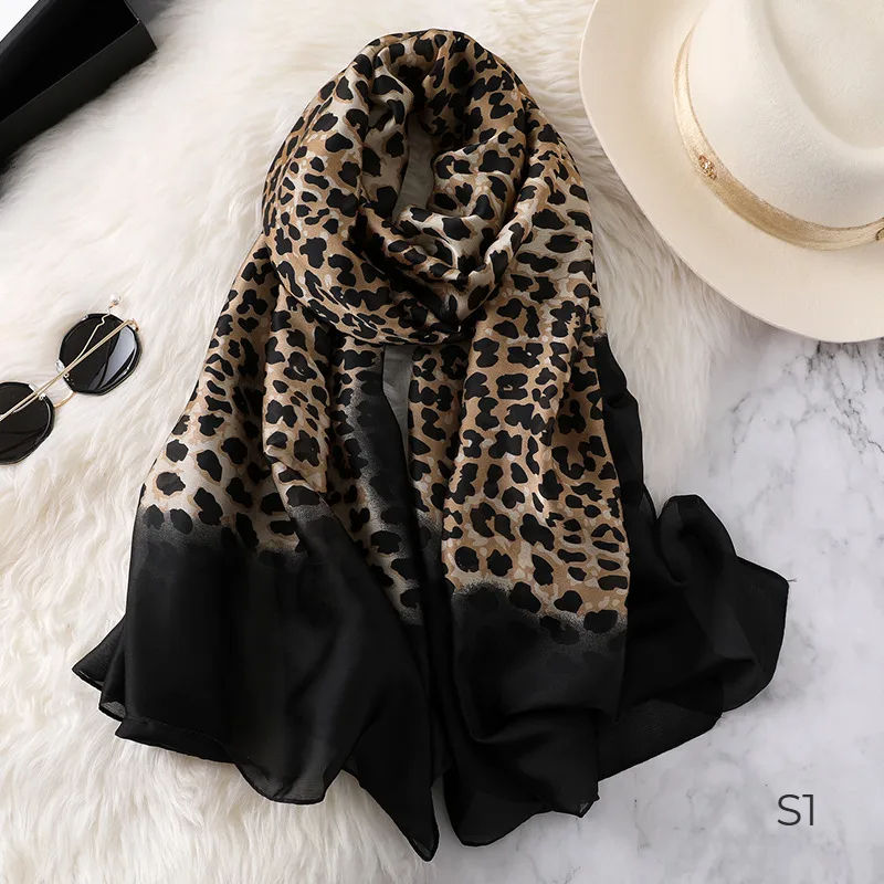 Silk Scarves -Women's Leopard Print