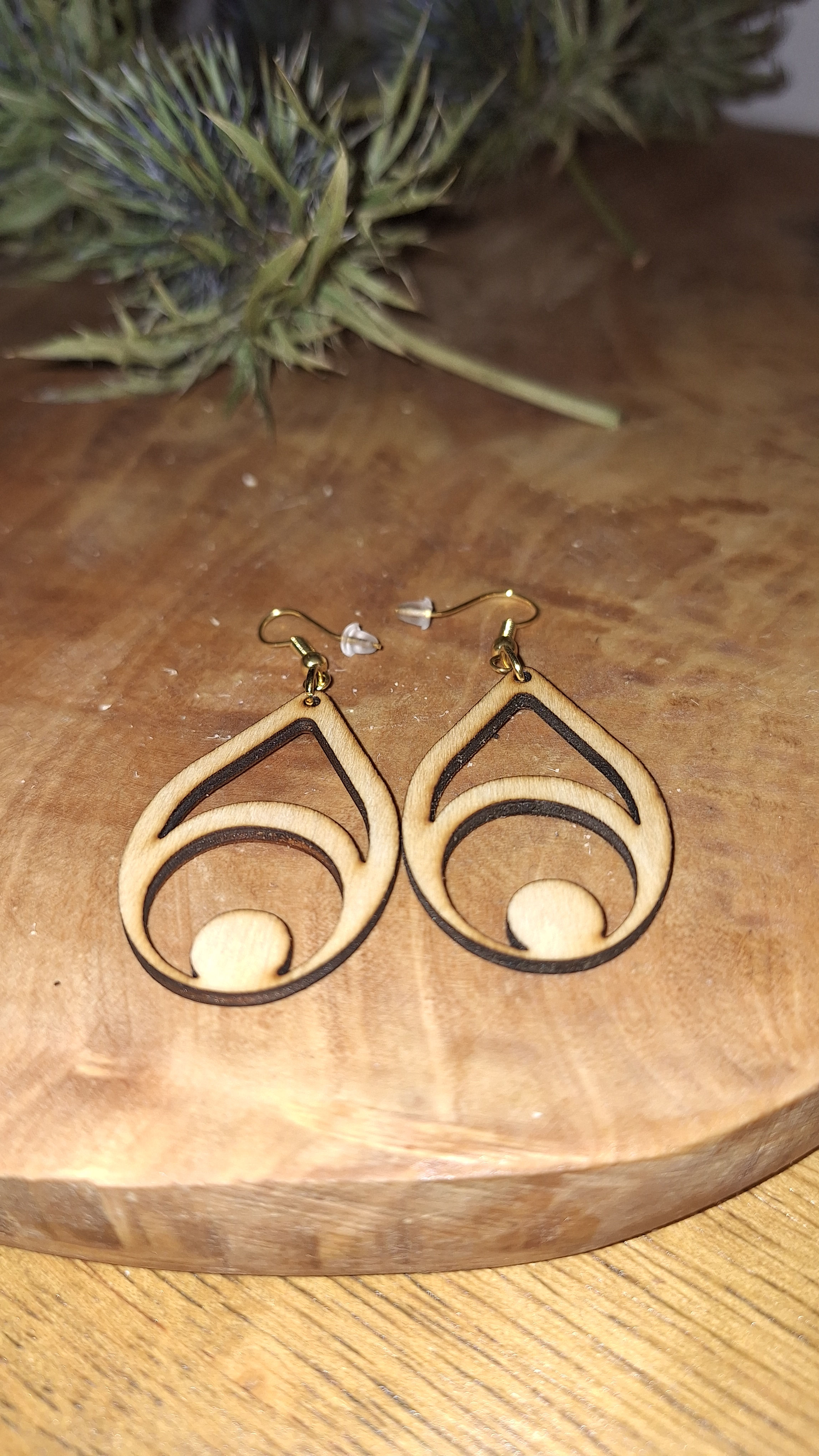 Eclips – houten oorringen