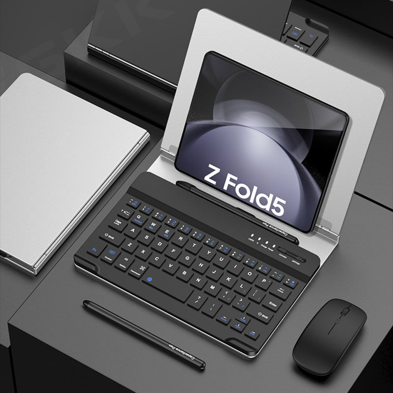 Keyborad Stand Folding Book For Samsung Galaxy Z Fold 3 4 5 Case With Pen Slot