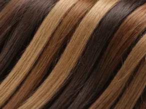a photo of different coloured hair extensions