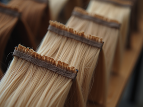 a image of blonde clip in hair extensions
