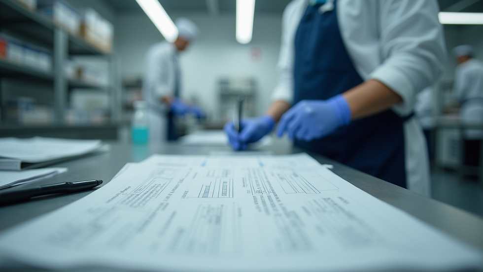 Close-up view of a HACCP plan in action