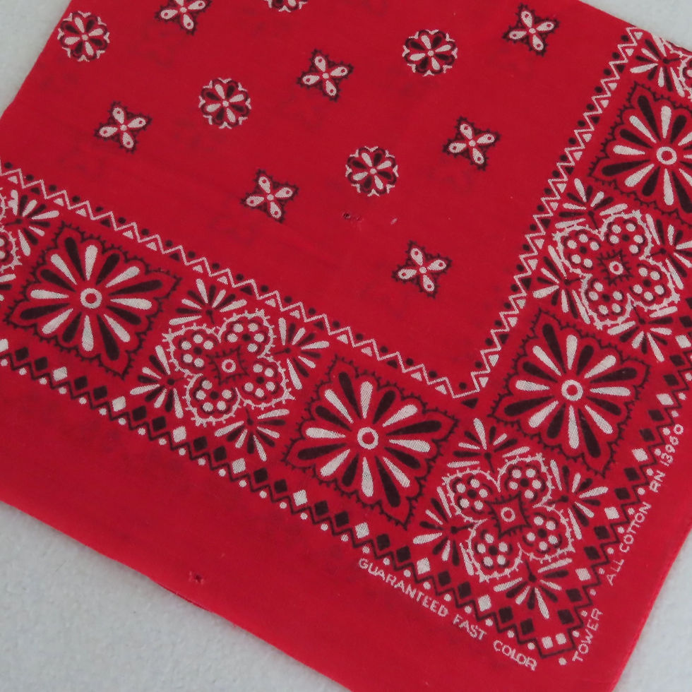 Red Tower bandana with starburst pattern