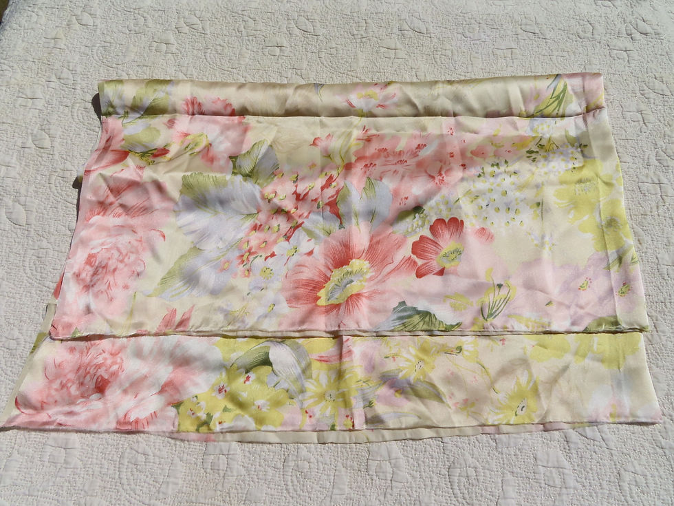 Thumbnail: Folded piece of floral silk fabric