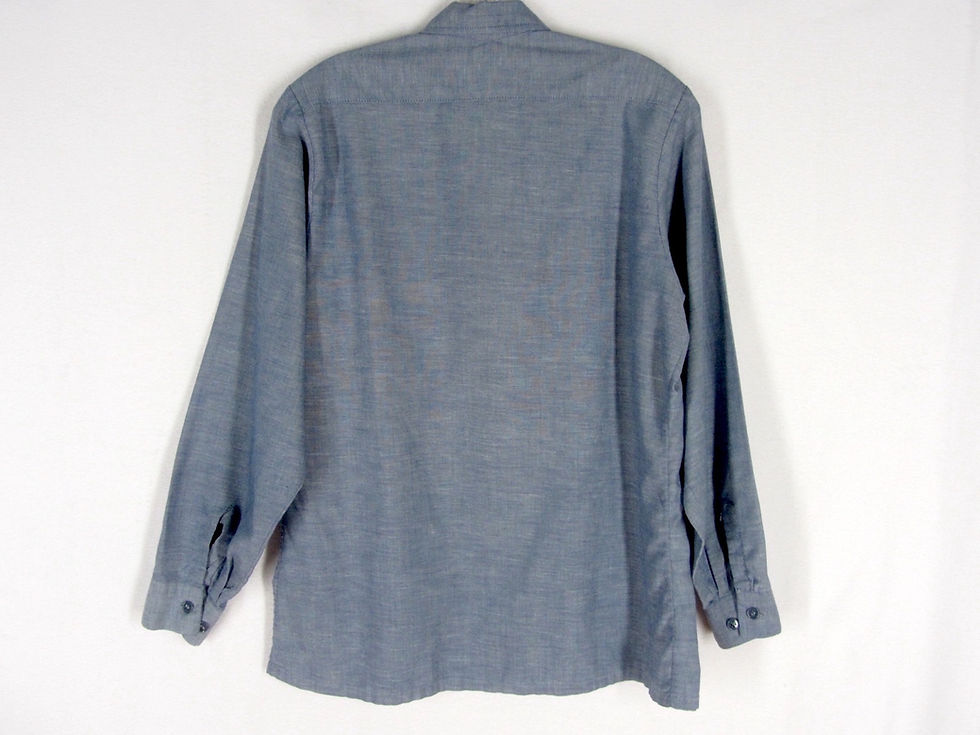 Thumbnail: Back view of long sleeved blue shirt