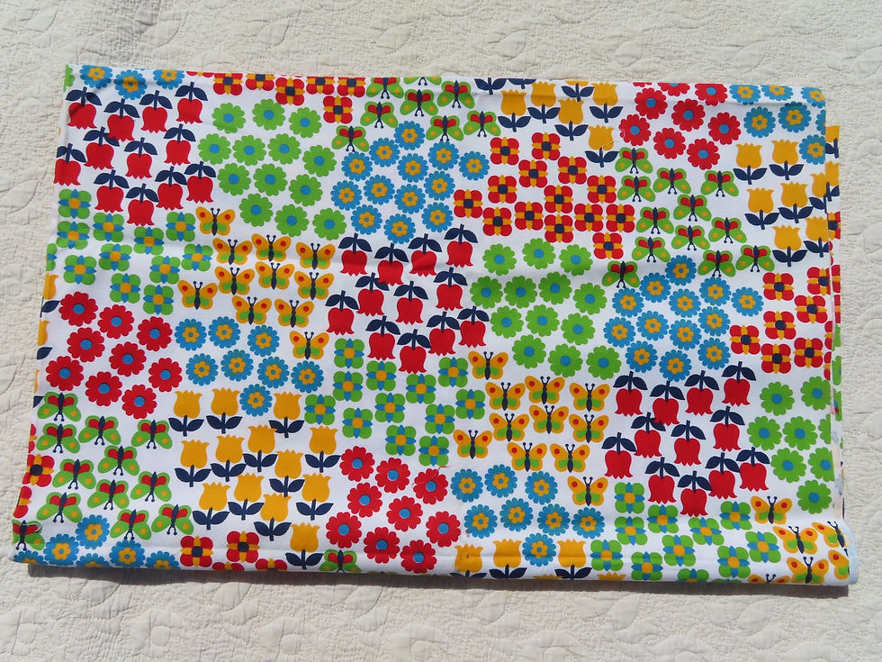 Patchwork butterfly and floral print vintage fabric