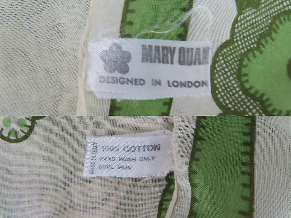 Thumbnail: Labels from a vintage 60s Mary Quant scarf