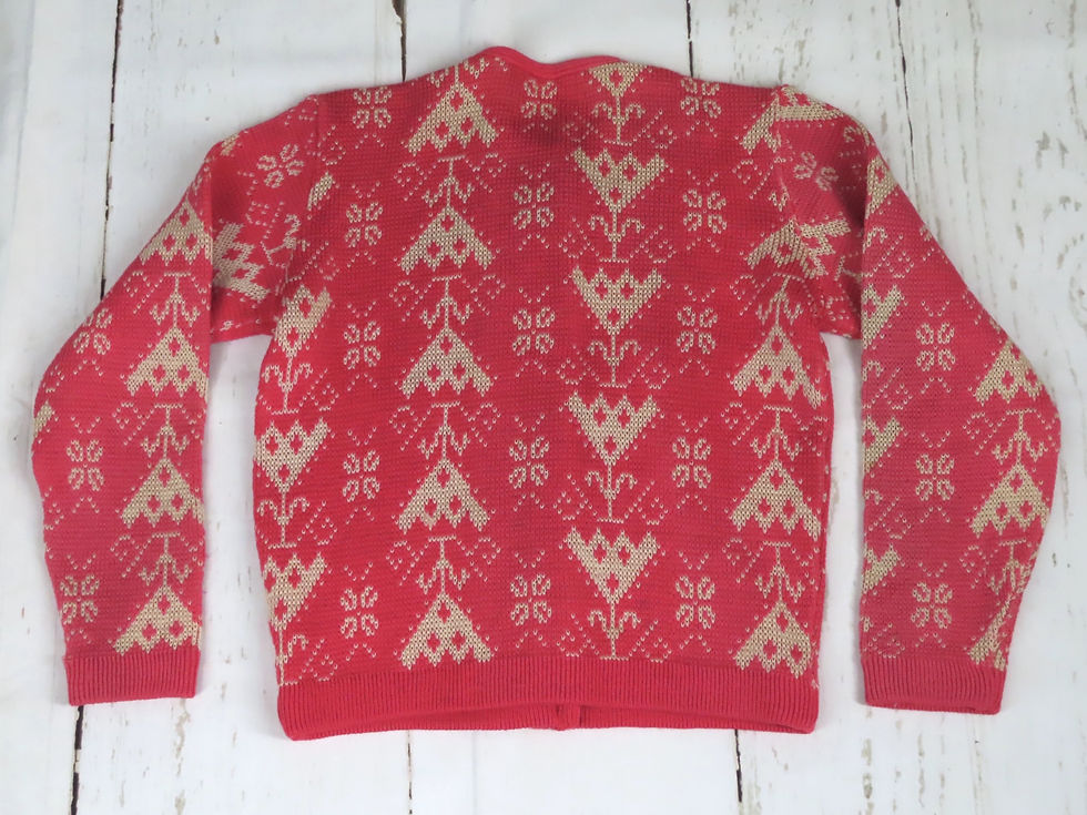 Thumbnail: Back of retro rosy pink cardigan
