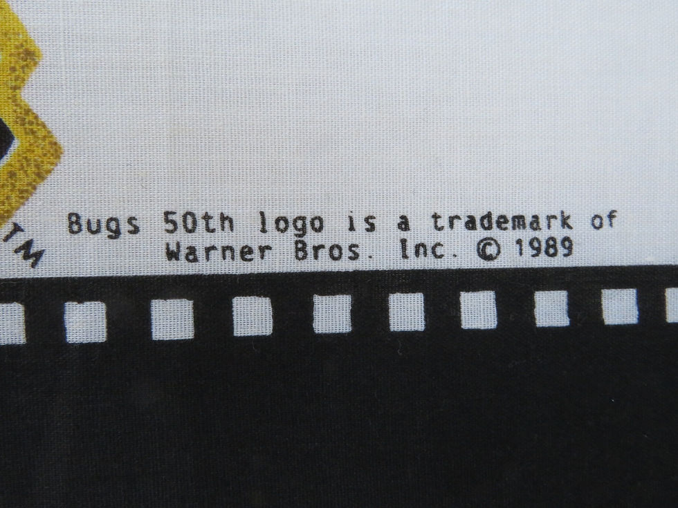 Thumbnail: Date and fiber content details on 90s toon bandana