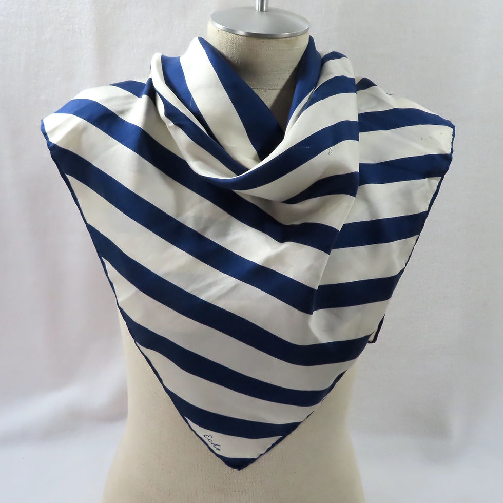 Thumbnail: Vintage Echo silk scarf on mannequin