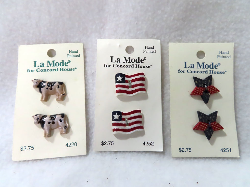 Thumbnail: Americana themed lot of buttons- cow, flag and star