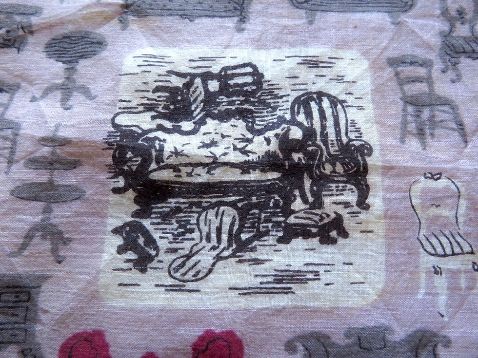 Thumbnail: 50s Tammis Keefe Handkerchief Furniture Print