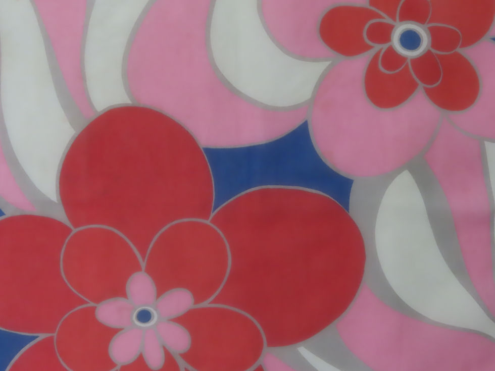 Thumbnail: Close up mod floral scarf print