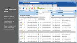 Case Manager's View showing collapsed case management panel and advanced search