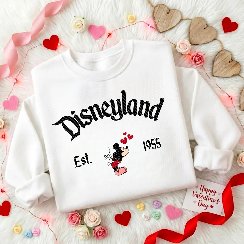 Thumbnail: Valentines Boy Mouse Black Sweatshirt