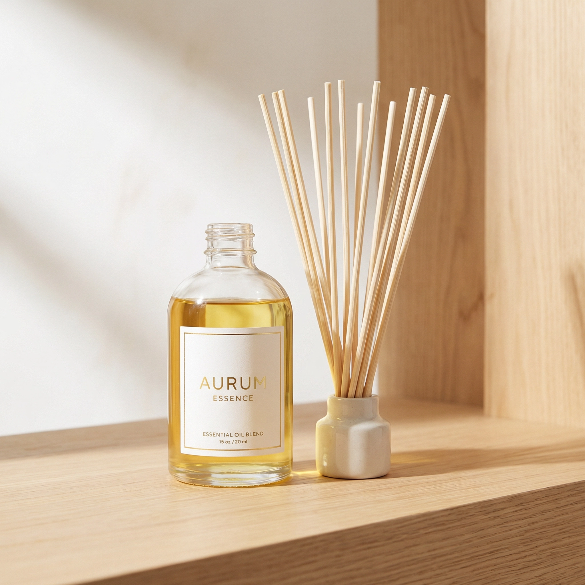 Reed Diffuser Set with Essential Oil Blend (3.4 oz)