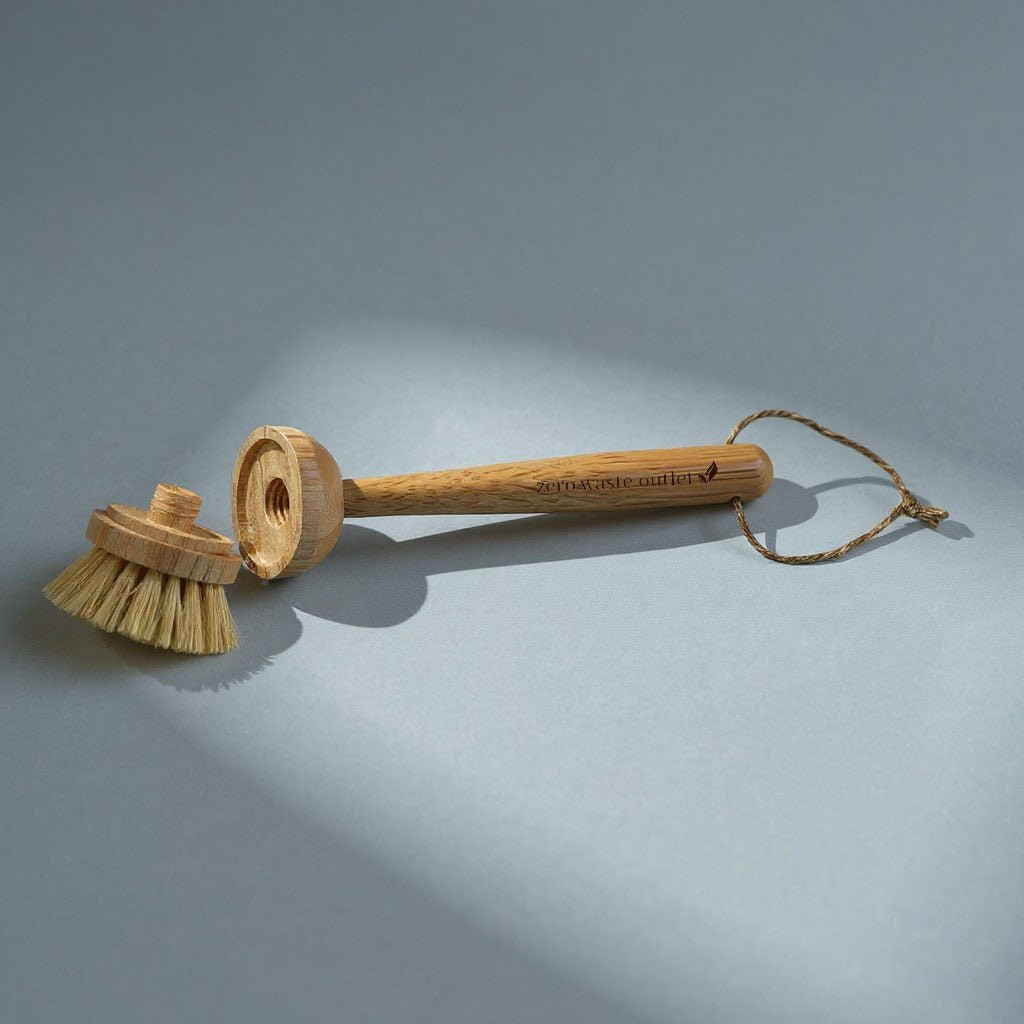 Bambu Dish Brush + 2 Refill Heads — Zero Waste Kitchen Bundle