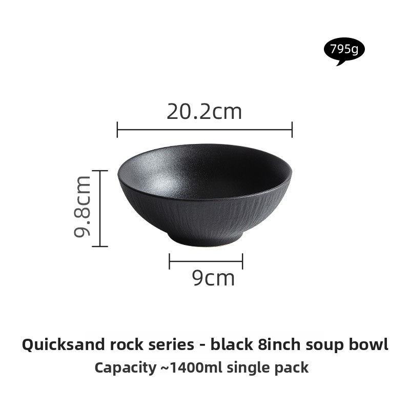 Thumbnail: Black and White Ceramic Dishes, Dishes, Home Eating Bowls, Soup Bowls, Fish Plat