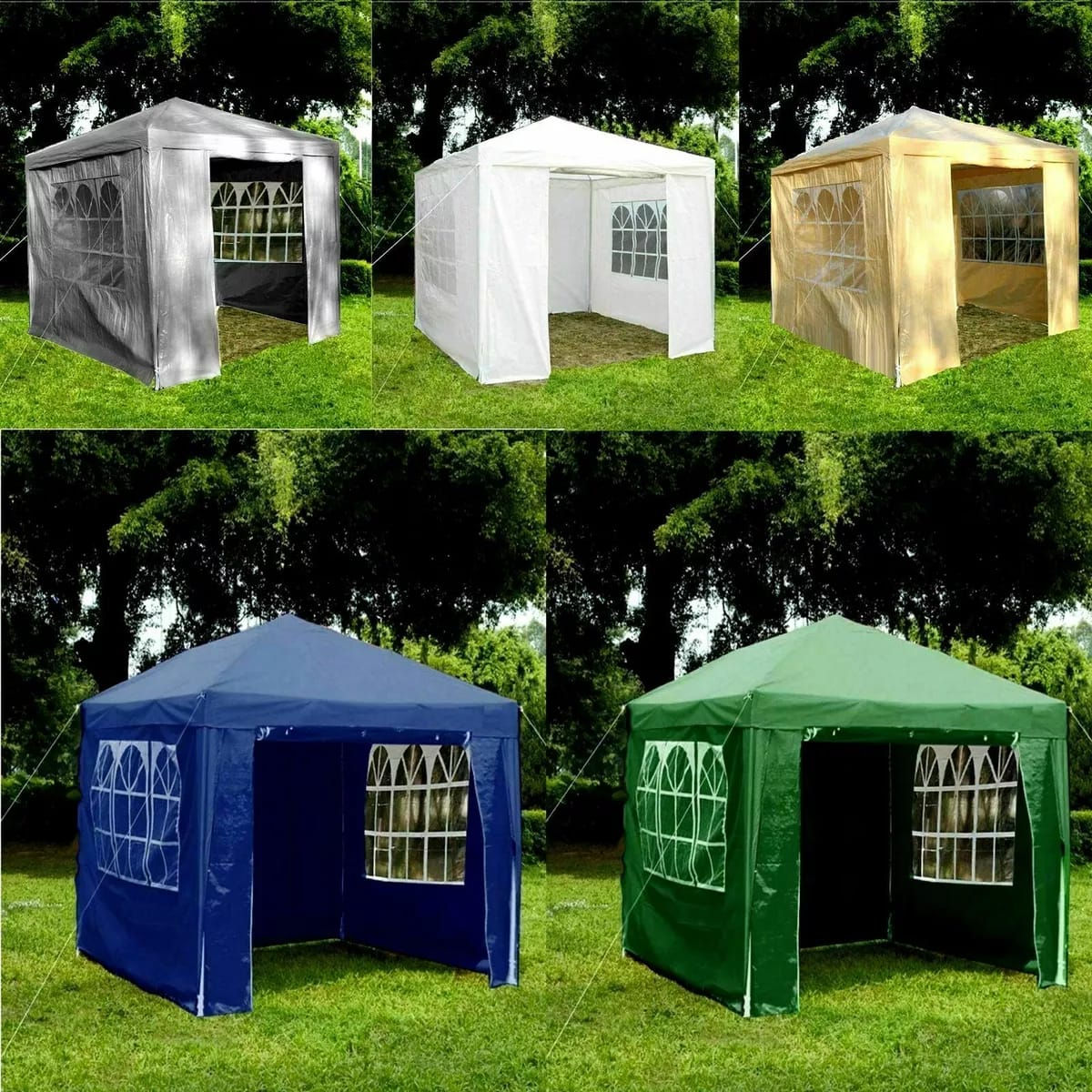 Gazebo With Sides Garden Marquee PE Awning Beach Party 3x3m Waterproof