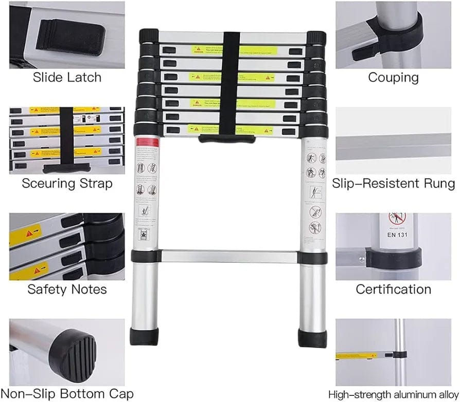 Thumbnail: Multi-Purpose Extendable Aluminum Ladders, Folding Telescoping Ladder Extendable