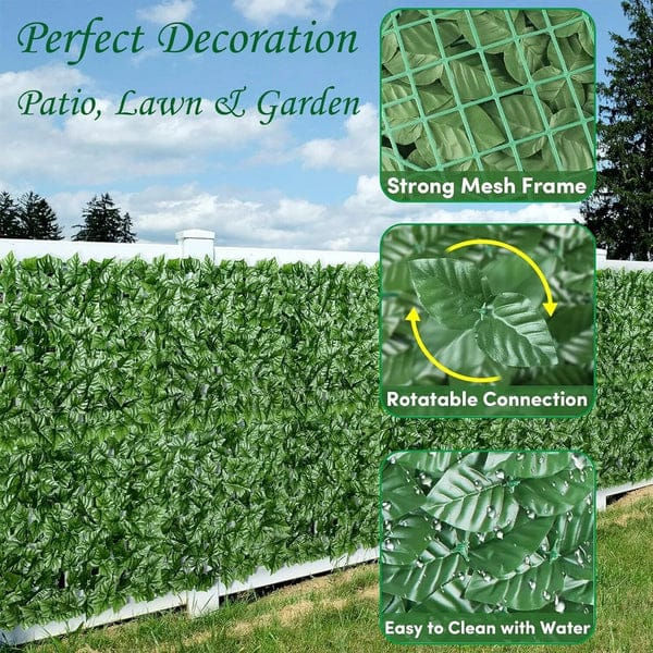 Thumbnail: Artificial Hedge Fake Ivy Leaf Garden Fence Privacy Screening Roll Wall 18x2m