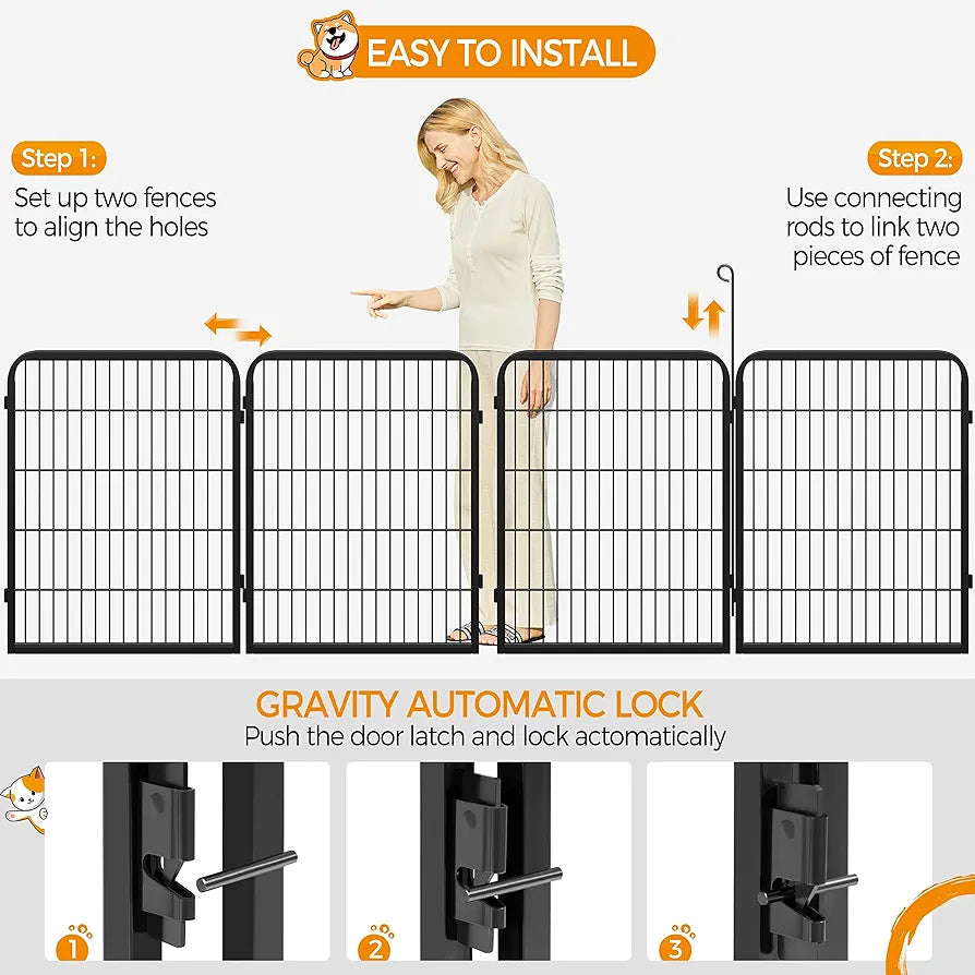 Thumbnail: Lightweight Dog Playpen, 12 Panel 80cm Dog Fence Pet Exercise Pen for Large/Medi
