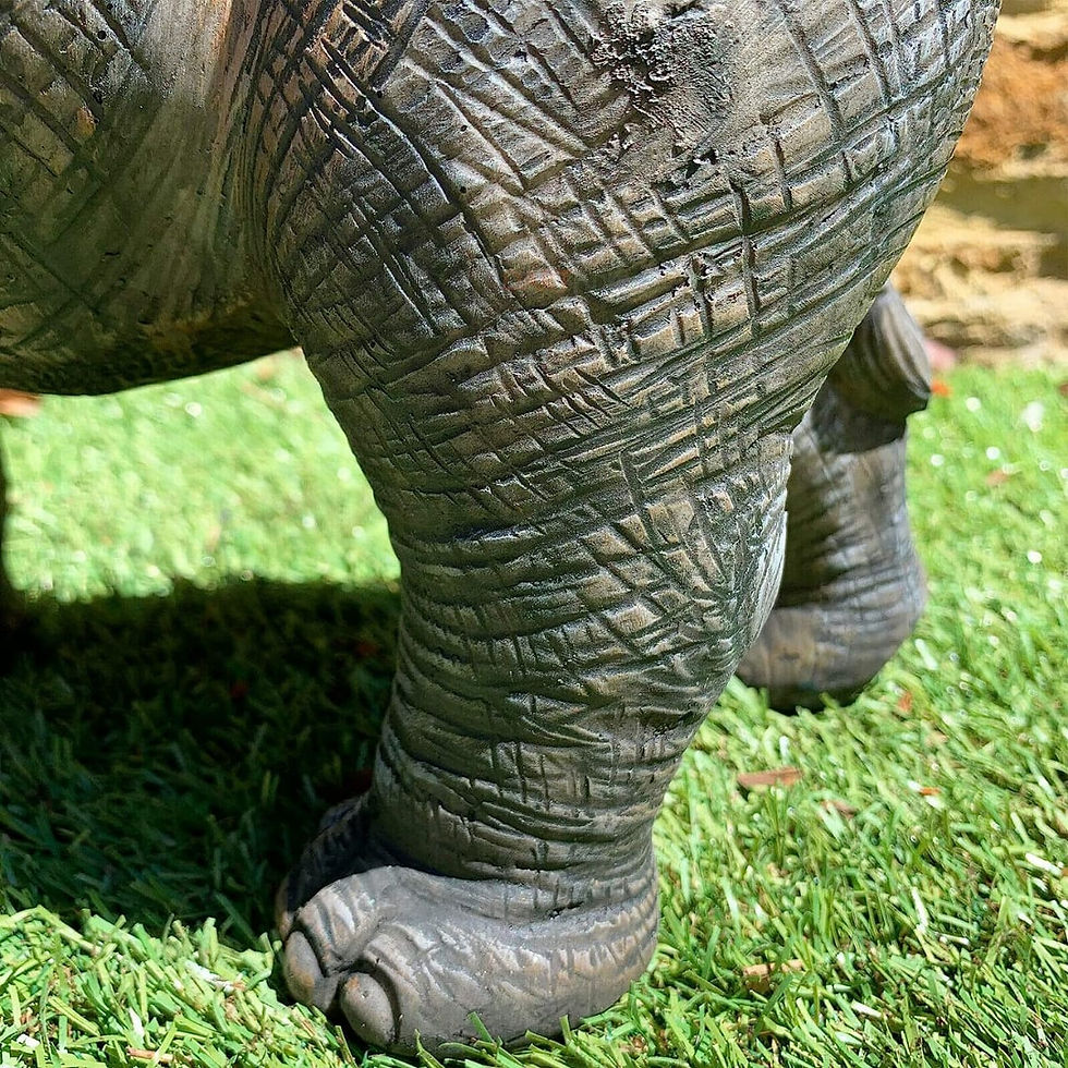 Thumbnail: Grey Resin Lucky African Elephant Safari Garden Statue Sculpture Ornament Large