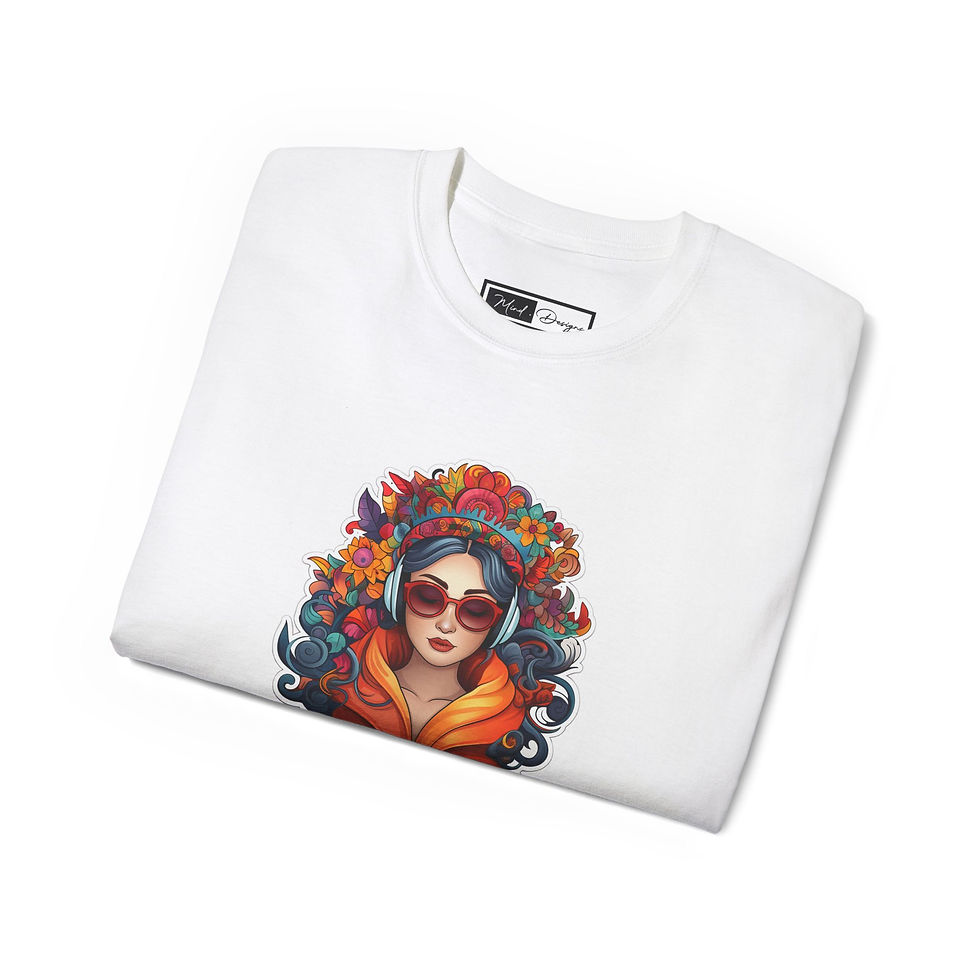 Thumbnail: Splash of Joy: Colorful Woman Tee – Unique Style for All-Day Fun
