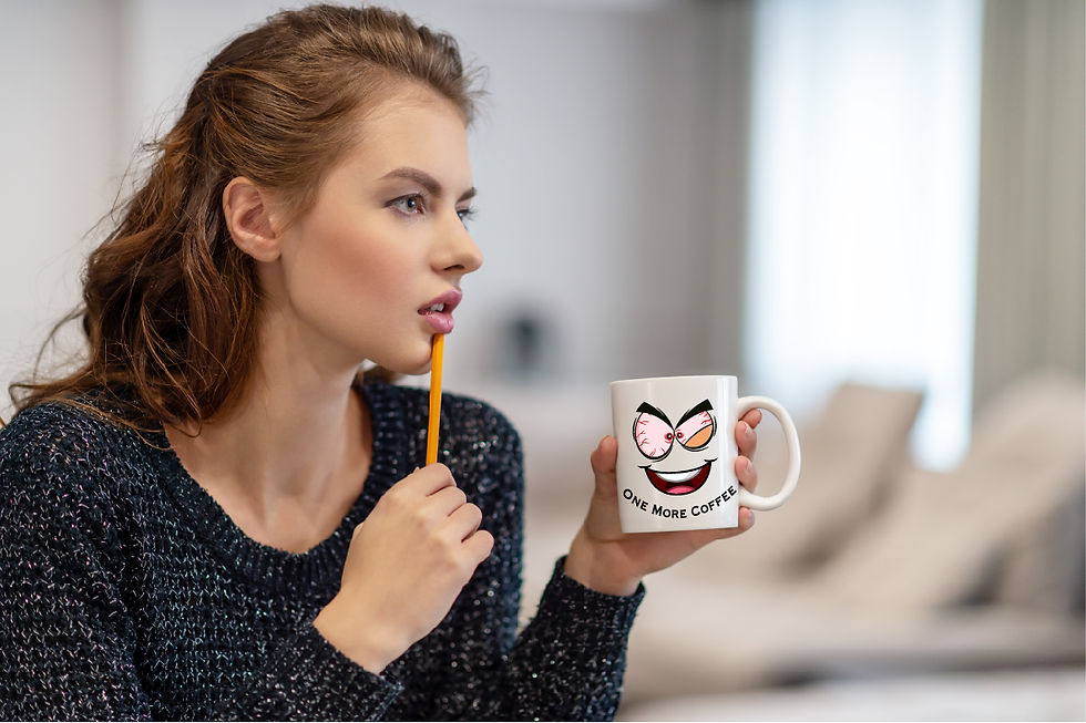 Thumbnail: Funny coffee mug with a cartoon illustration, bringing joy to your coffee breaks
