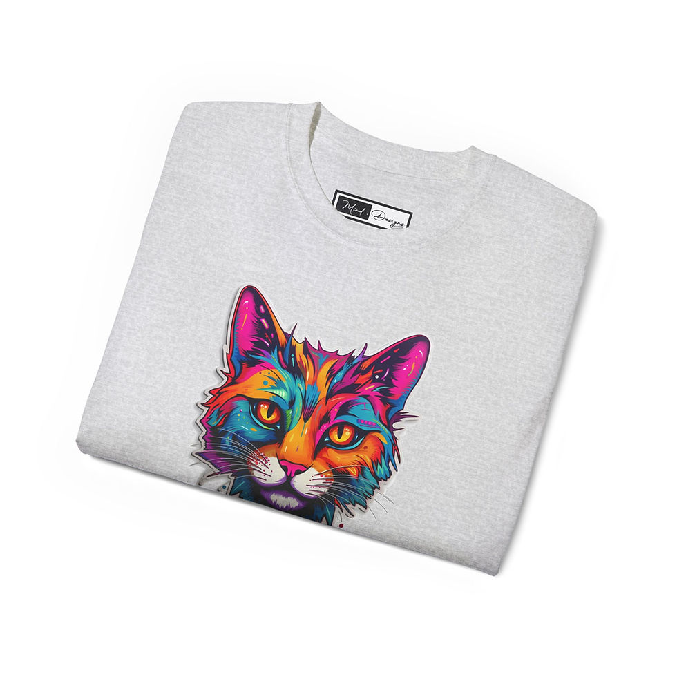 Thumbnail: Cat Couture: Unique Style Shirt – Colorfully Whiskered Delight.