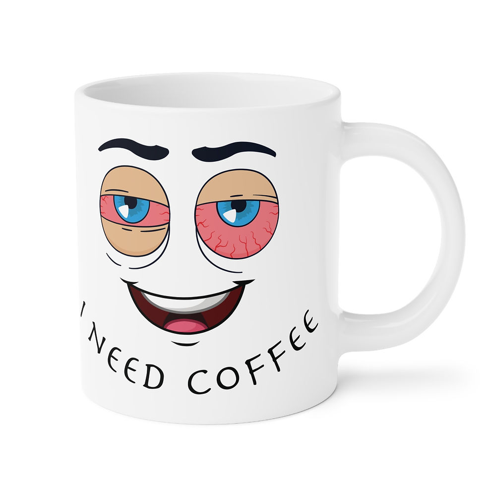 Thumbnail: White ceramic mug with humorous 'I Need Coffee' text, perfect as a gift.