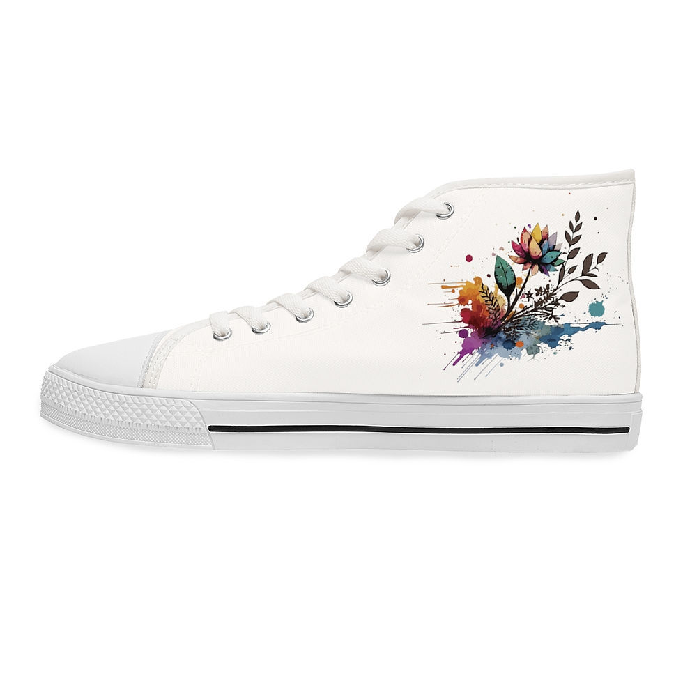 Thumbnail: Make a Statement with Artistic Flower Women's Sneakers.