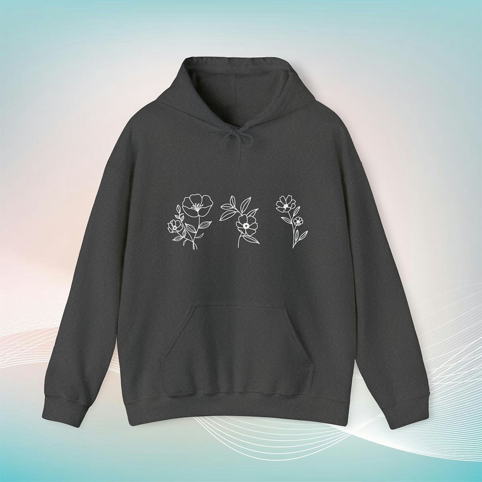Thumbnail: Floral Bliss with a Green Touch - Eco-Friendly Club Fleece Activewear Hoodie.