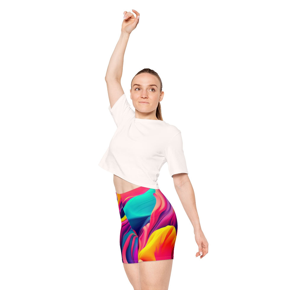 Thumbnail: active shorts, Ride in Style with Women's Vibrant Biker Shorts - Bold Fashion