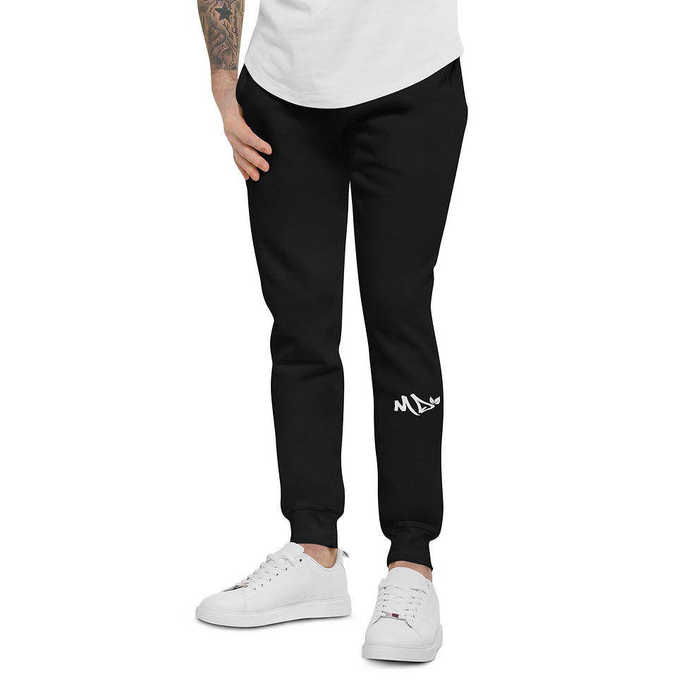 Thumbnail: Back view of fleece sweatpants with top-stitched patch pocket and sweatpant print detail.