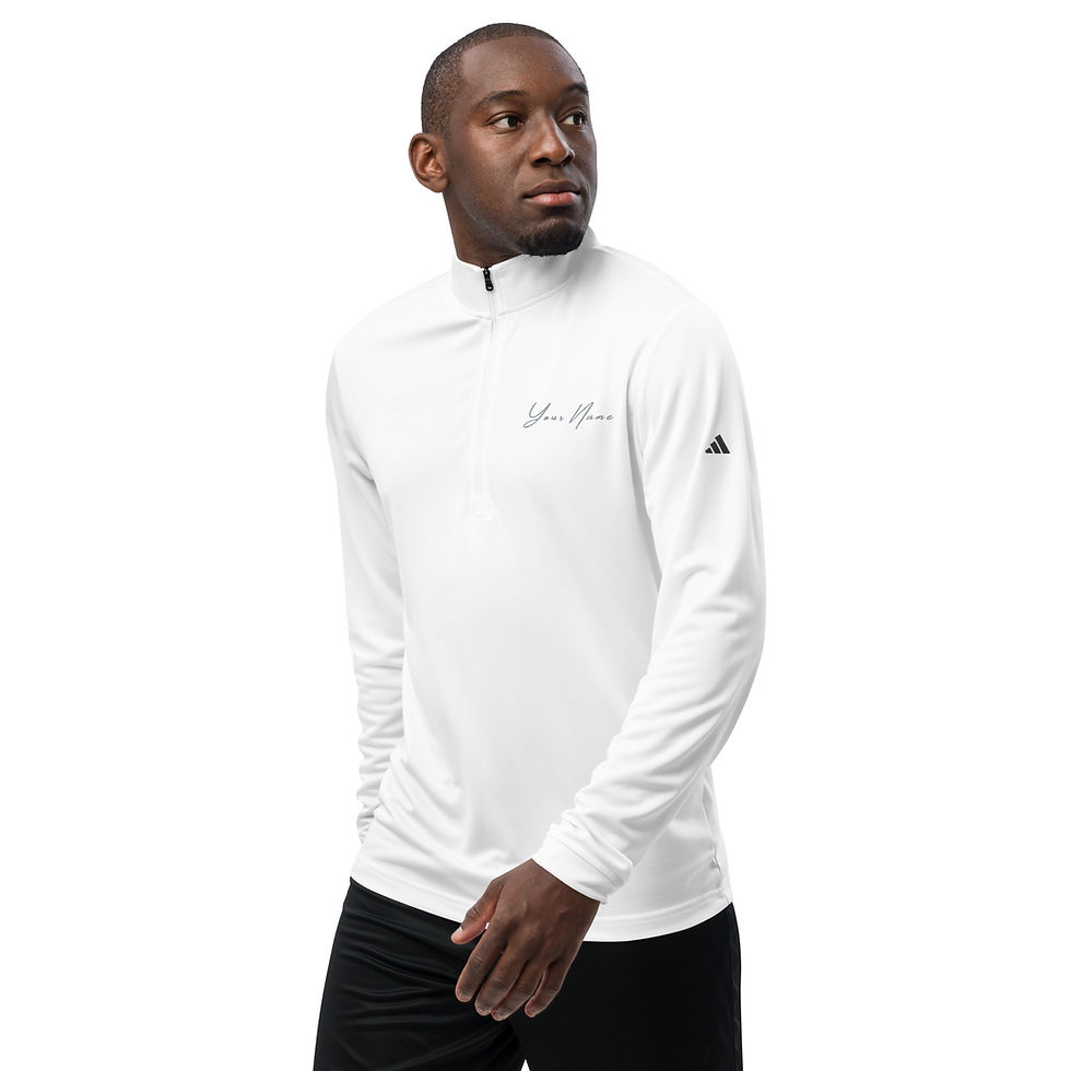 Thumbnail: Black Quarter Zip Excellence: Adidas Athletic Pullover – Embroidered Sophistication